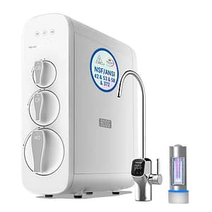 Cesare's 600 GPD reverse osmosis system with UV purification and dedicated faucet