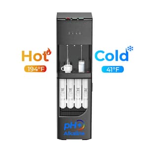 Cesare's commercial water cooler with built-in 4-stage purification