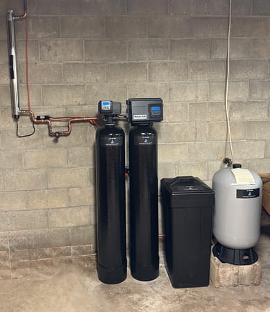 Complete water treatment system professionally installed by Cesare's
